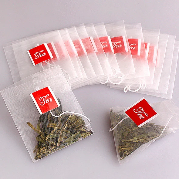nylon mesh empty tea bags with tag  tea filter bags