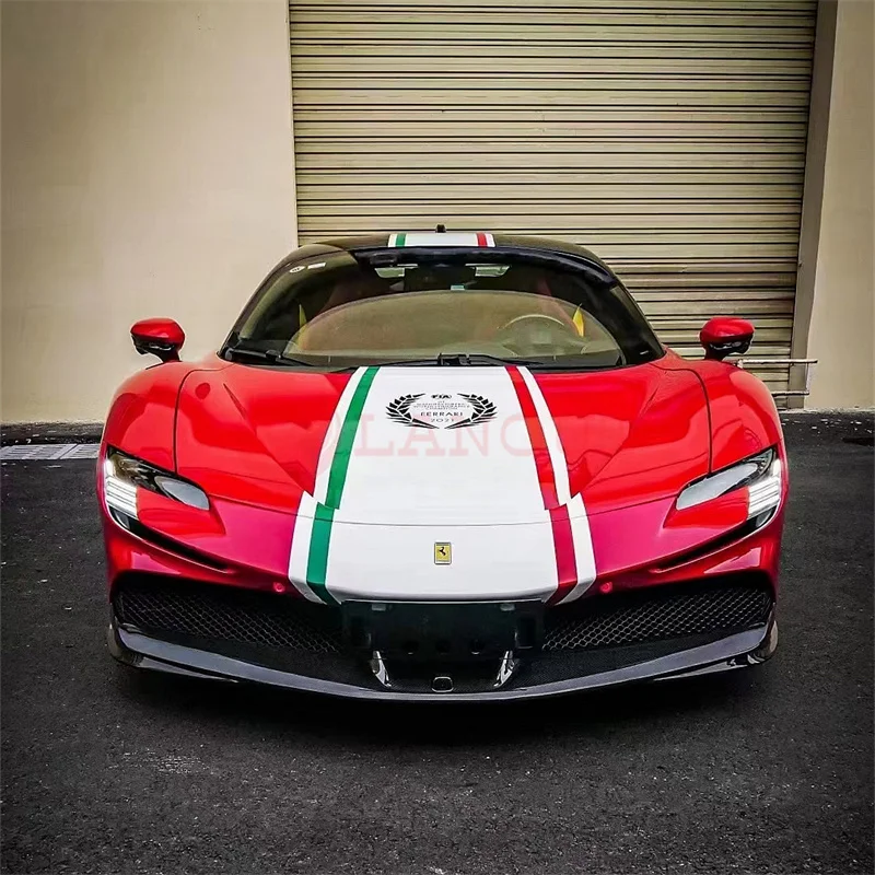OEM Style Front Rear lip diffuser Spoiler Wing Splitter side skirt For Ferrari SF90 upgrade Real carbon fiber body kit