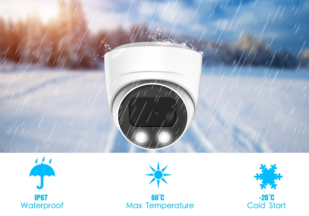 4K IP Camera PoE Indoor IP67 Waterproof Audio built-in Mic Human/Vehicle Detection Turret 8MP Home Video Security Surveillance