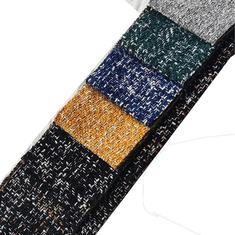 Высококачественный производитель 93% полиэстер 7% хлопковое сырье тканая Серебряная шерстяная ткань твидовая для одежды