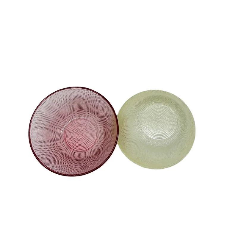 factory outletcheap and fine Newest design top quality heat resistant serving crystal multi color glass bowl