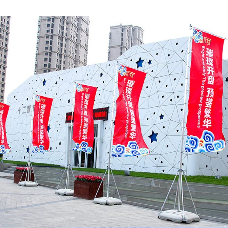 Telescopic Giant Water Injection Base Flag 3m,5m,7m Flag Pole Stand With Flag Banner