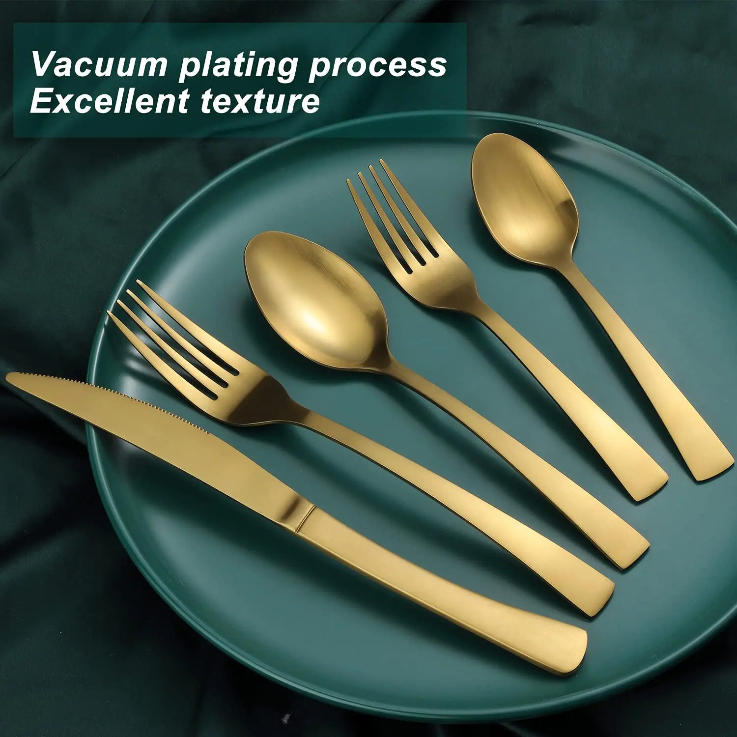 Wholesale Restaurant Hotel Matte Silverware Stainless Steel Gold Plated Wedding Restaurant Cutlery Sets Silverware Flatware Set