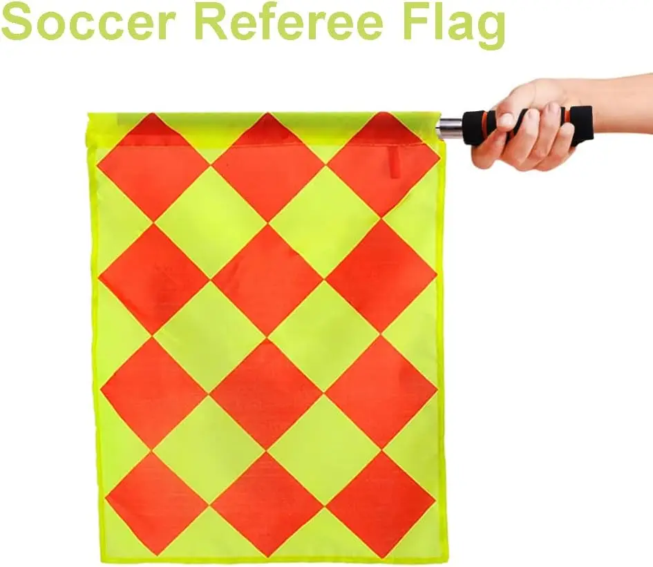 Wholesale Football Soccer Linesman Referee Flags,Metal Pole Foam Handle with Carrying Tote (Soccer Referee Flags)