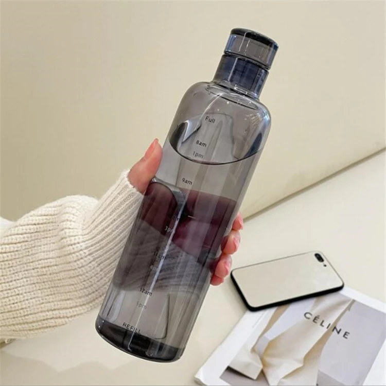 Manufactured Sublimation Blank Crystal Custom BPA Free Wholesale Drinking 1L Time Stamp Maker Borosilicate Glass Water Bottle