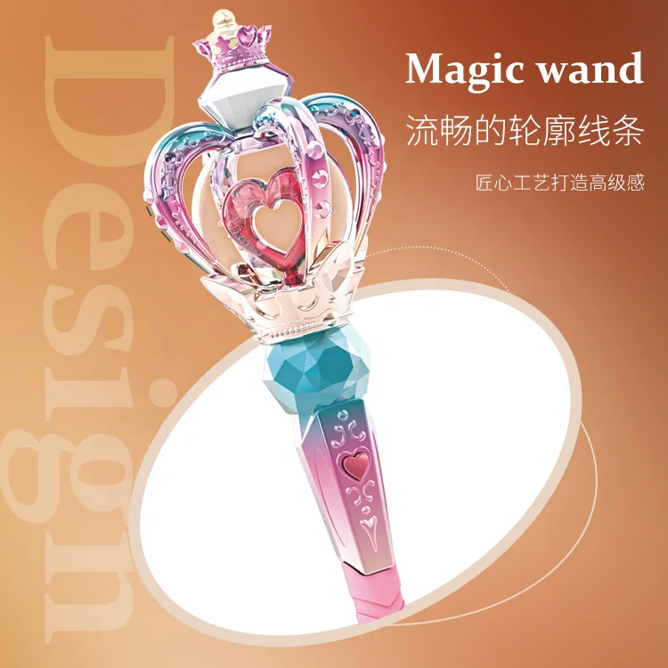 2024 Hot Magic Wand  Fairy Stick Pretend Play With Music Flash Wand Accessories light-up toys for princess birthday gift