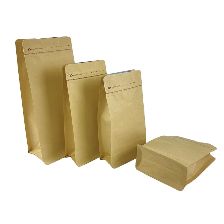 Factory Wholesale Flat Bottom Bags 250g 500g 1kg Mylar Coffee Bean Tea Bags With Valve And Tab Zipper