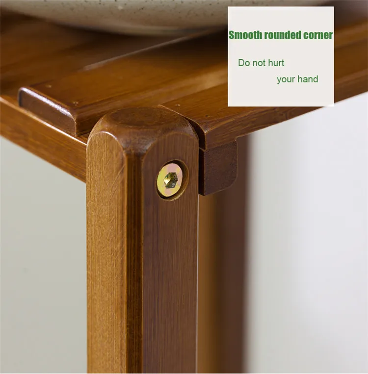 multi-level indoor balcony green porridge solid wood living room floor-standing  Flower shelf storage