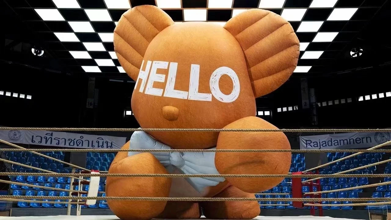 Transparent blue PVC Toys Bear Inflatable Animal Toys Inflatable Teddy Bear Balloon Display Toys