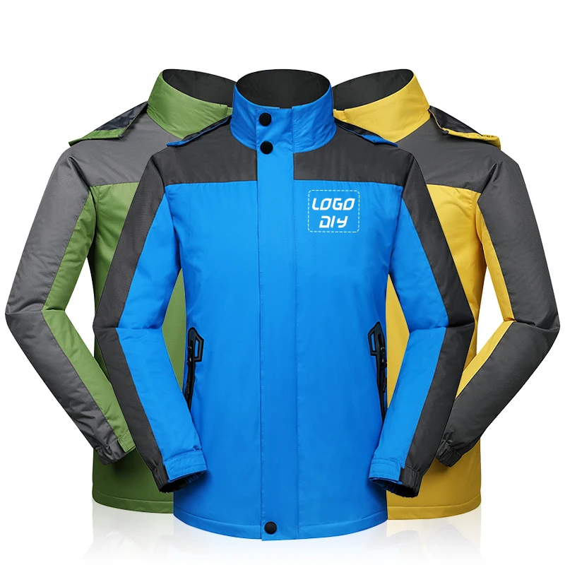 Custom OEM outdoor windproof winter men removable lining fleece waterproof jacket