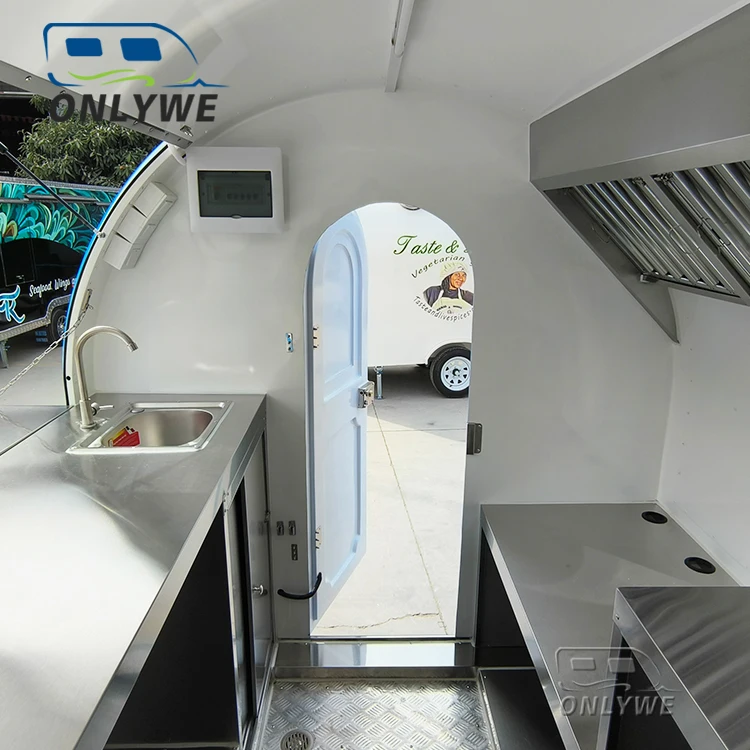 Small mobile kitchen churros taco pizza deep fryer fast food trailer fully equipped food trucks supplies for sale in germany