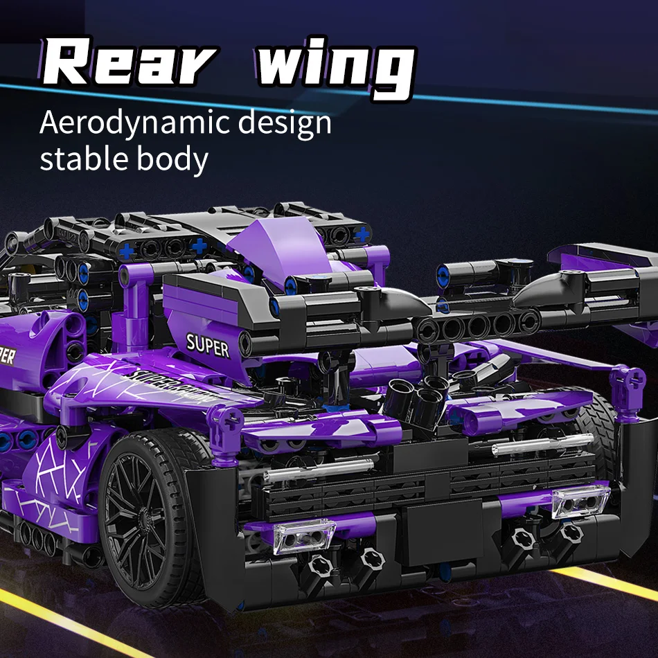 MOYU блок MOC 1:14 фиолетовый rc спортивный автомобиль игрушки Кирпичи пластиковый конструктор Набор
