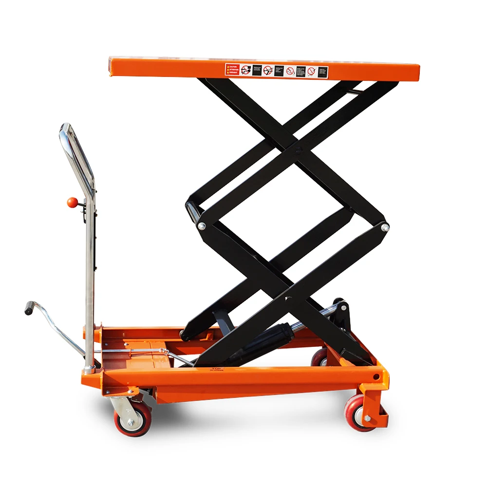 Lift table manual scissor lift trolley heavy platform lift PTS350AA with double scissors