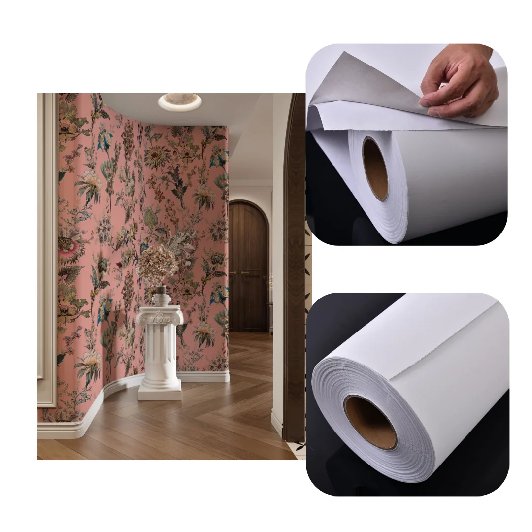 inkjet digital printable polyester art canvas self adhesive polyester canvas for wall coverings indoor decoration