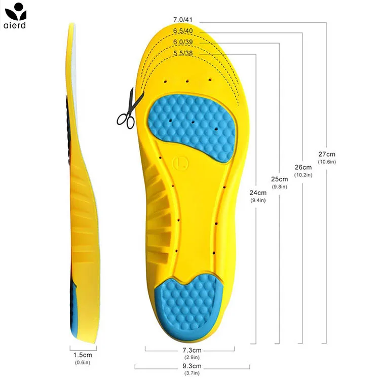Eva Foam Wedge Removable and Adjustable Anti Pronation Orthotic Insoles