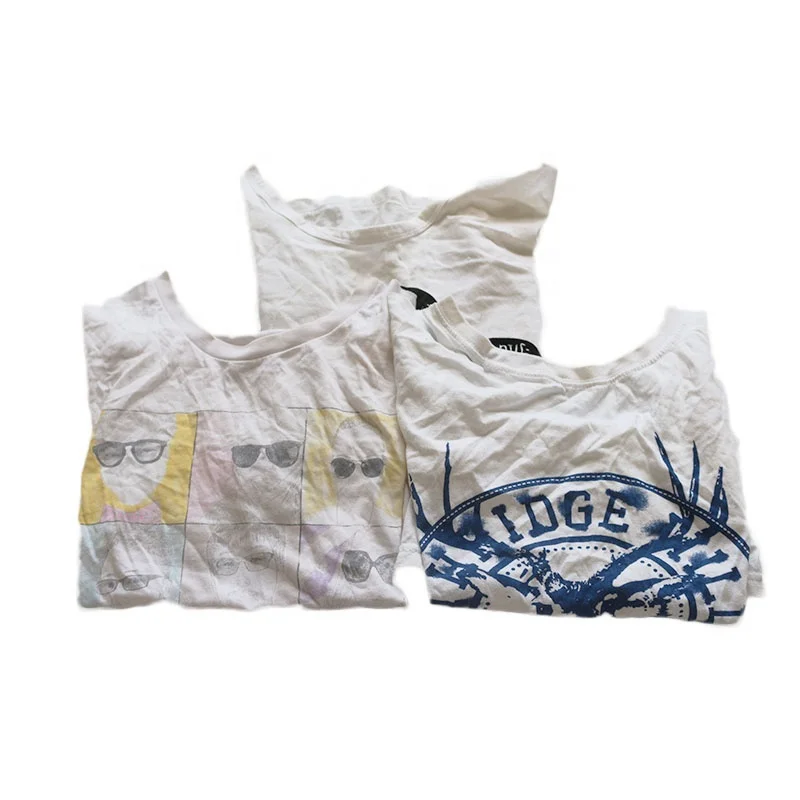 Fast Shipping Recycled White knitted T Shirts Wholesale Cotton Rags 10Kg Bales