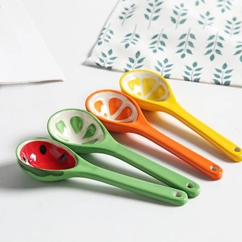 Hand Painted Cute Fruit Porcelain Bowl For Children Watermelon Lemon Ceramic Bowl Cartoon Tableware