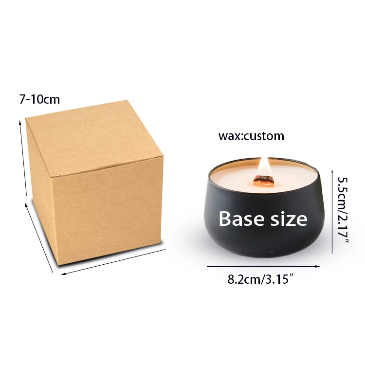 WS Luxury Glass Black Candle Jars Custom Private Label Candle Gift Set Best Scented Soy Wax Scented Candles