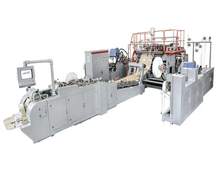 WFD-550 Fully Automatic Roll Fed craft paper bag making machine with Twisted & Flat Handle