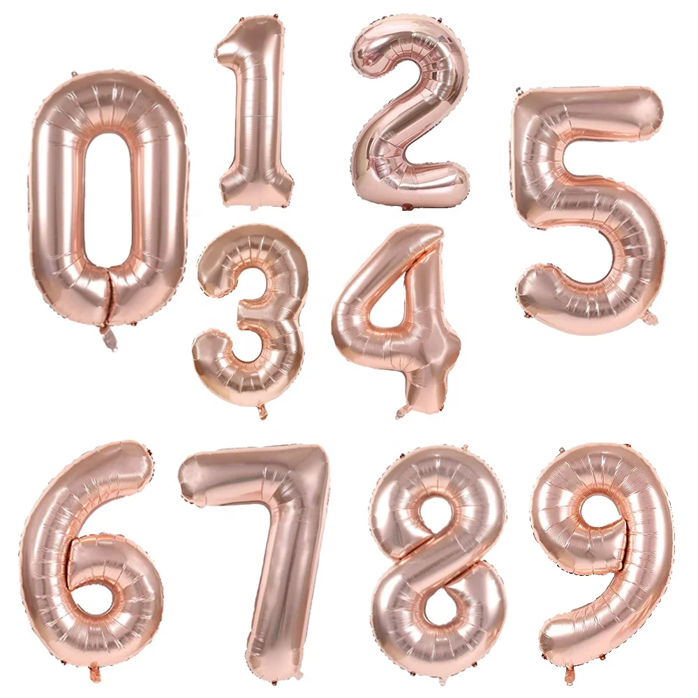 High Quality Foil 40 Inch 0-9 Number Shape Party Balloon Birthday Decoration Colors Number Balloons