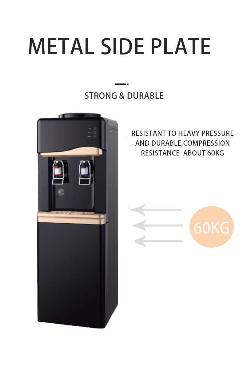 freestanding  black color electronic cooling hot cold  fountain drink water dispenser machine bottled top 5 gallons for home use