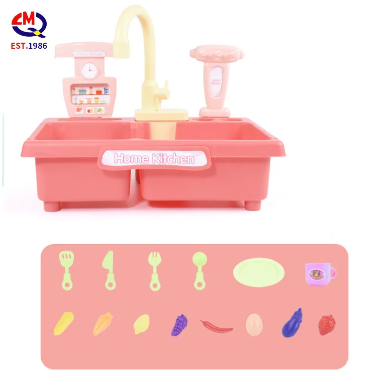 
Educational Pretend Play With Refrige Oven Faucet Kitchen Electric Dishwasher Set Toys Cooking Spray Chef Games For Girl 