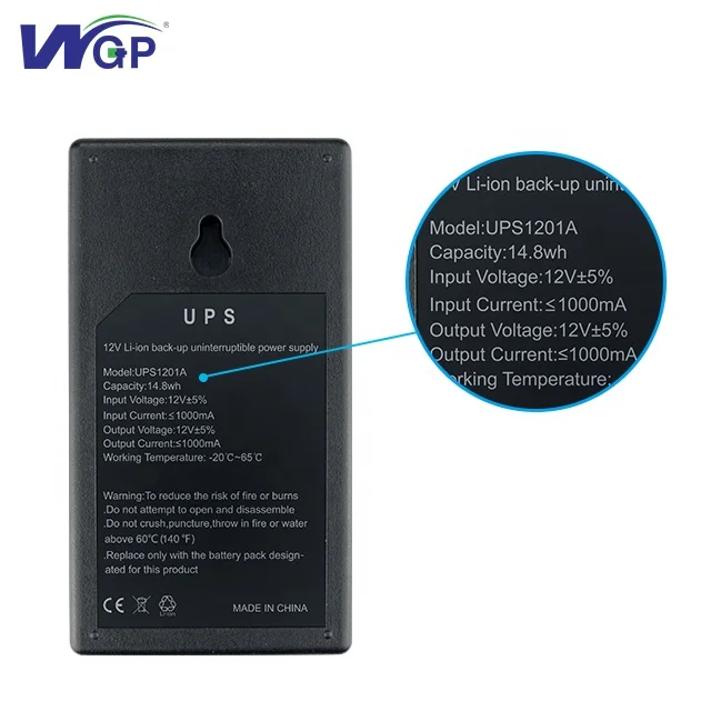  WGP mini ups 12 вольт перезаряжаемая батарея резервный источник питания постоянного тока для модемного маршрутизатора