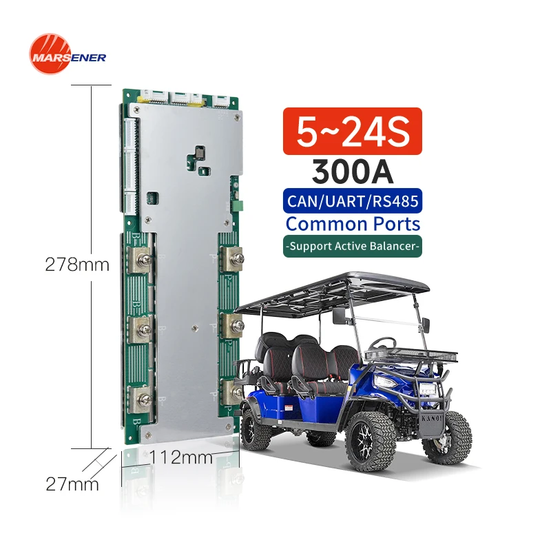 Marsener Smart BMS 5 ~ 24S 300A система управления аккумулятором с общим портом программная плата для электрического вилочного погрузчика и тележки гольфа