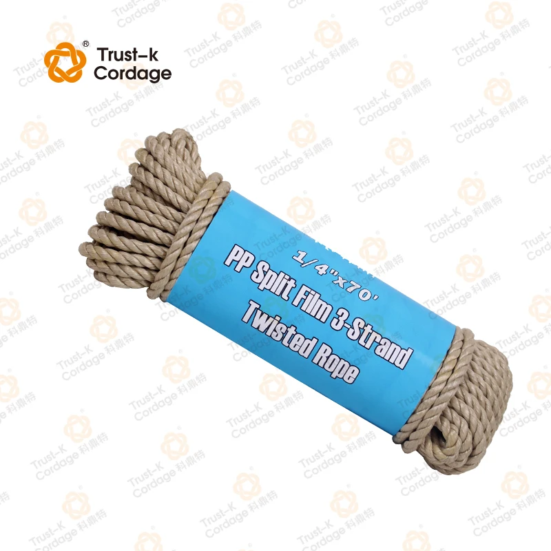High Quality and best price PP Split Film 3 strands twisted Rope