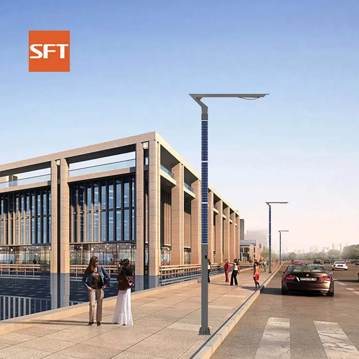 Wind resistant Vertical solar Solar Street Light Outdoor Emergency Light with PIR Motion Sensor All-in-one Street Lamp