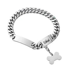 2023 Amazon Wholesale New Style Customized Pet ID Tag Cuban Chain 18mm Metal Pitbull Dog Collars Collar Gold