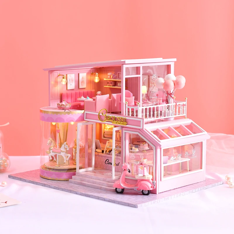 2020 latest diy doll house Miniature DIY Dollhouse With Furnitures Wooden House Toys For Children Birthday Gift