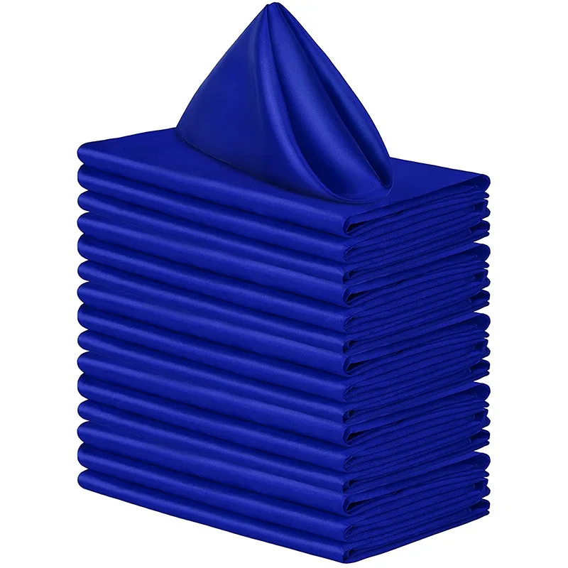Hot Sale Square Satin Table Napkins Soft Handkerchief Romantic Wedding Banquet Table Cloth Dinner Decoration Custom Napkins