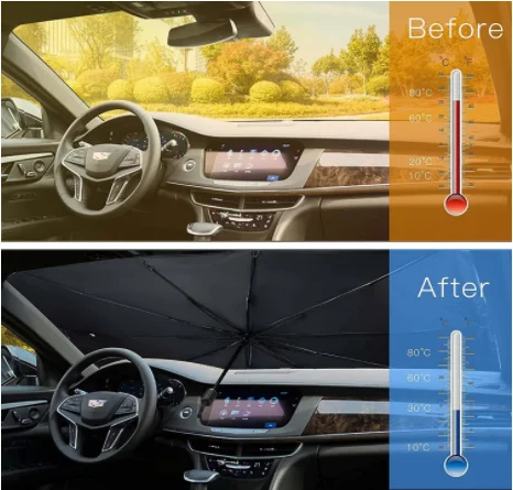 Car Sunshade Protector Car Front Window Sunshade Cover Car Internal Windshield Protection Accessories Fender Flares Solid Color