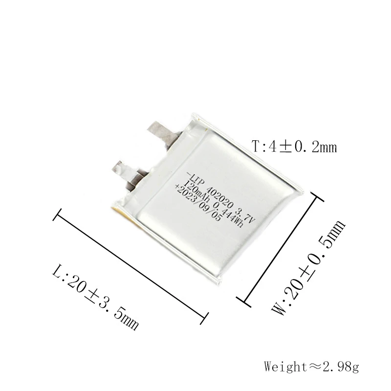 small 402020 502020 120mah 150mah batteries 4mm ultra thin rechargeable li-ion 3.7v lithium polymer battery