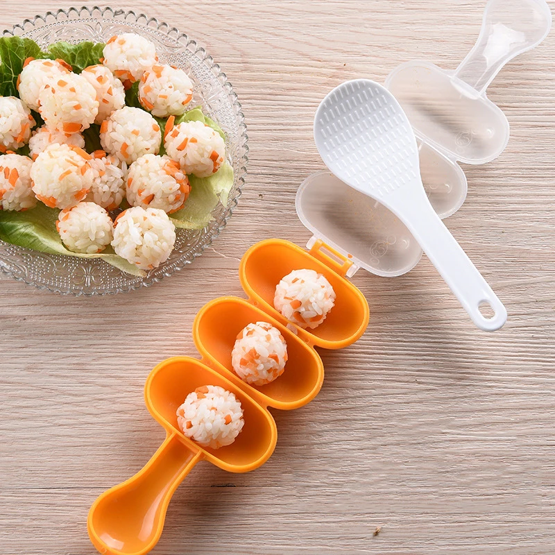 Mini DIY Sushi Rice Tools Plastic Spoon Rice Ball Mold Rice Sushi Making set Balls Maker Mould