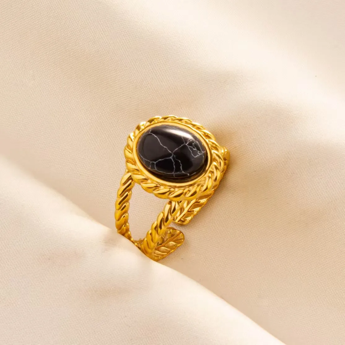 304 stainless steel ring titanium steel ring geometric for women and men simple fashion unique design open cocoa adjustable size