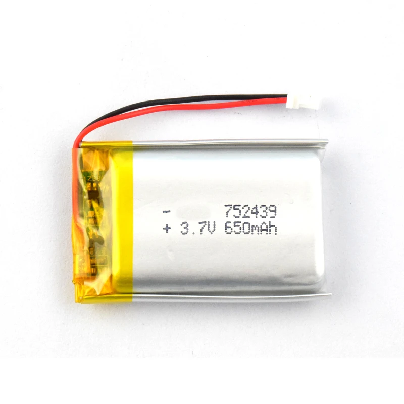 Rechargeable Lipo Battery Batteries Lithium Polymer Battery Xunds 752439 650 Mah Silver Sea Individual Box Package 1 Year,1 Year