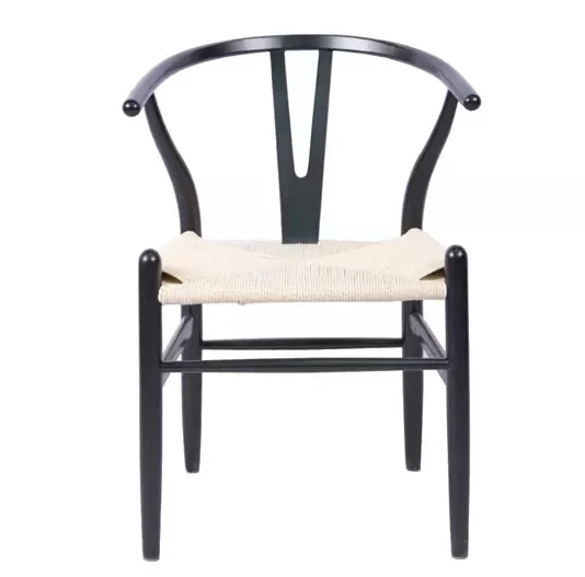 Wooden Cross Back Dining Chairs Vintage Banquet Stool Wedding Chair With Rattan Seat