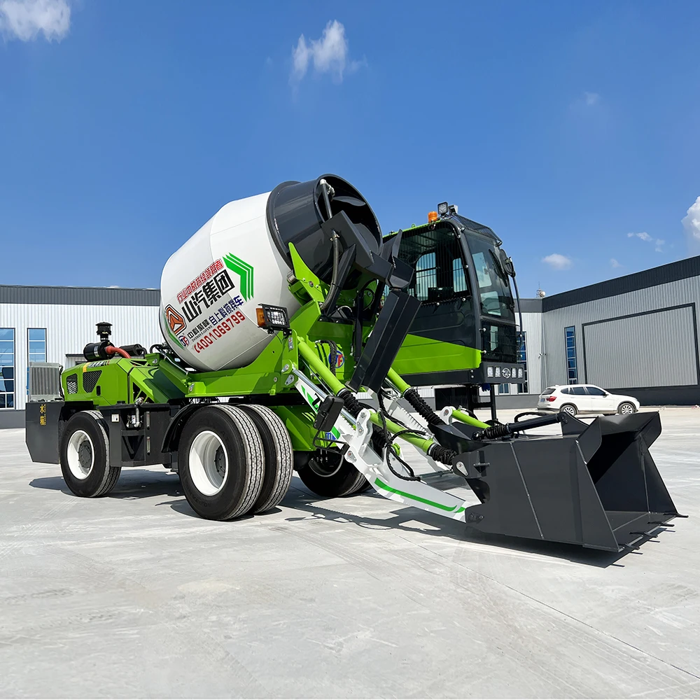 Hot sale mobile concrete mixer with self loading from china
