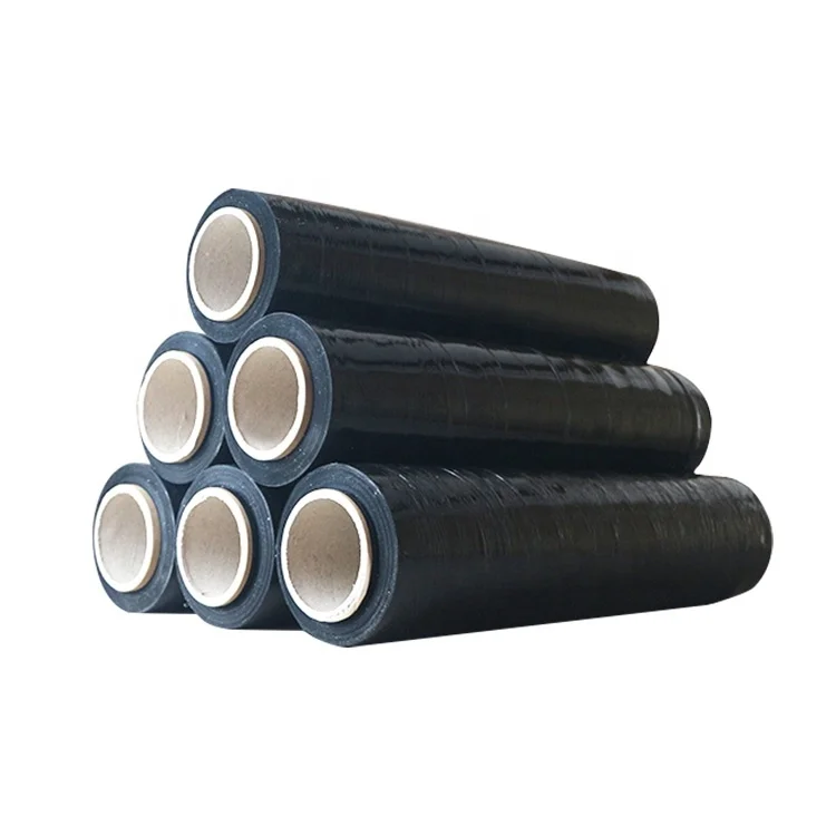 Free Sample Soft 23 Micron Lldpe Stretch Film Wrap Wrapping Film Black Stretch Film For Hand Use