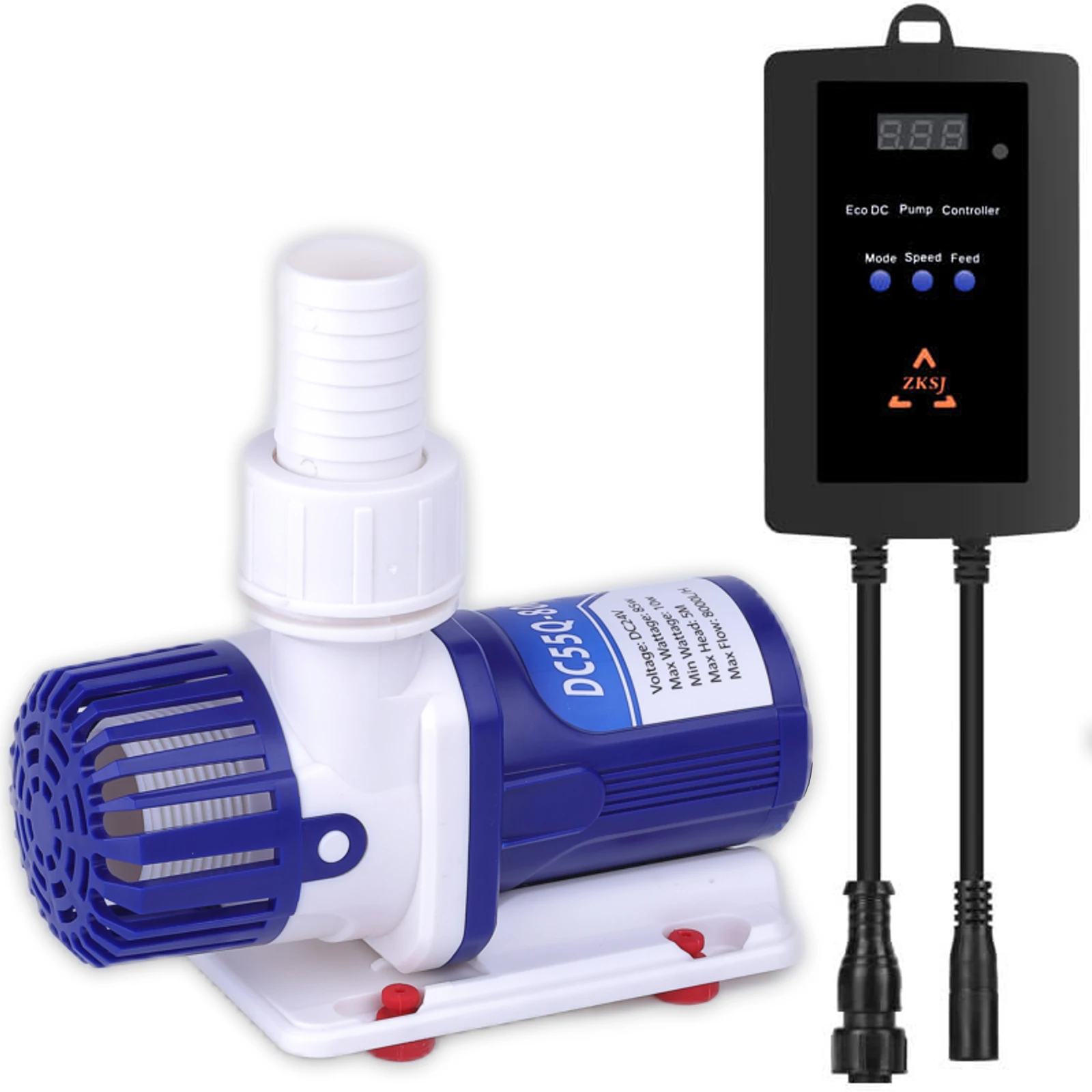 ZKSJ 2000L/H portable 24v dc filter aquarium pump for aquarium fish tank silent submersible water circulation pump