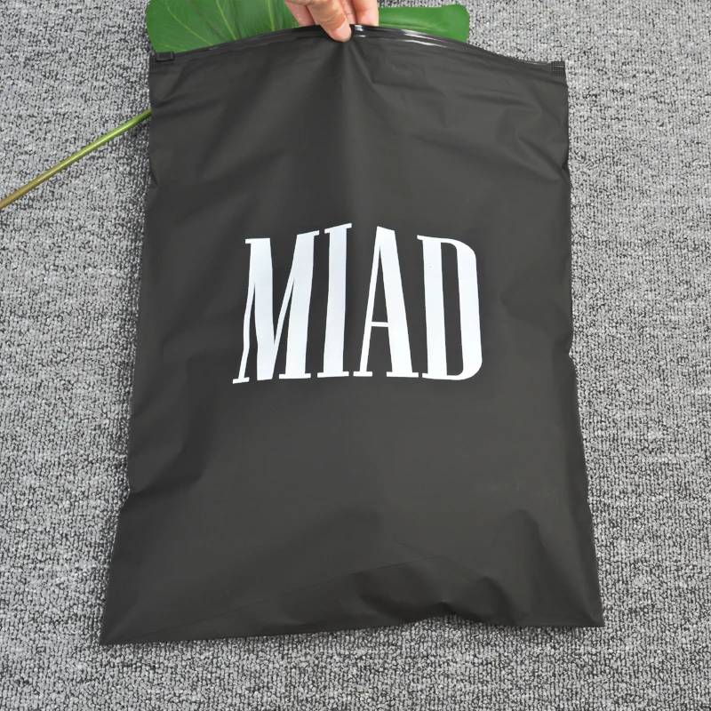 eco friendly black ziplock hoodie cpe frosted zipper bag frosted zipper plastic bag custom logo zipper bag for clothing packing