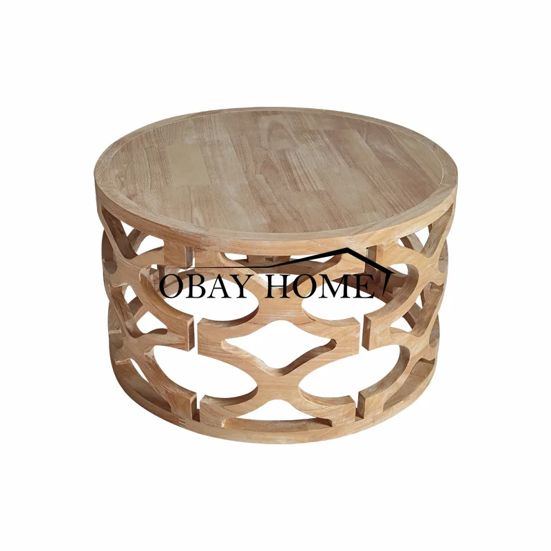 Hot selling oak wood furniture new design rustic wooden table natual solid wood coffee table for weddings
