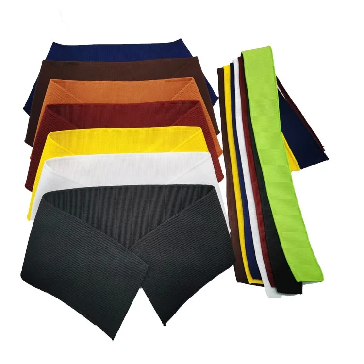 Индивидуальная трикотажная ткань в рубчик, воротник в рубчик для мужской и женской одежды, футболка-поло, воротник с коротким рукавом и манжеты