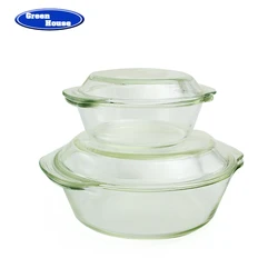 High borosilicate glass casserole storage food container crystal pot