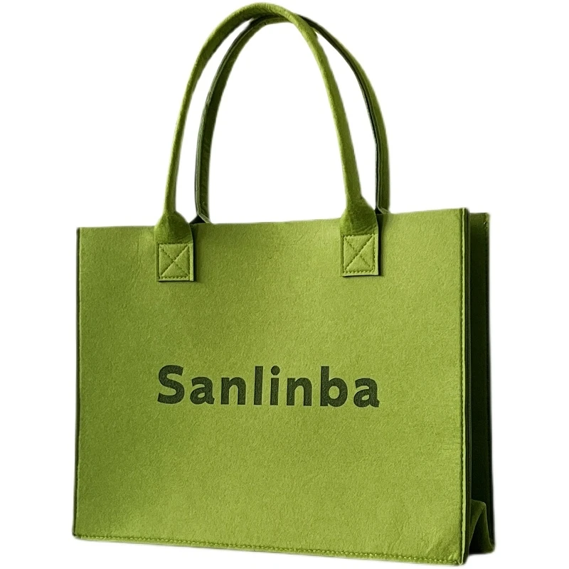 Wholesale cheap price felt storage bag custom printing felt shopping bags for grocery