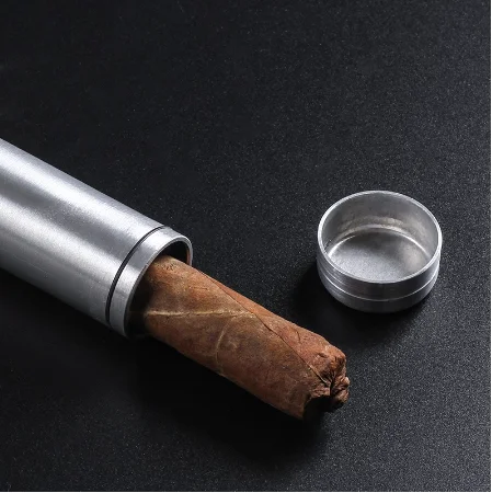 In Stock Wholesale Empty Cigar Single Screw Travel Portable Aluminum Cigar Tube