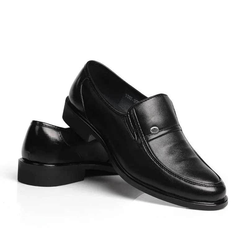 
Men black leather safety shoes business for office 