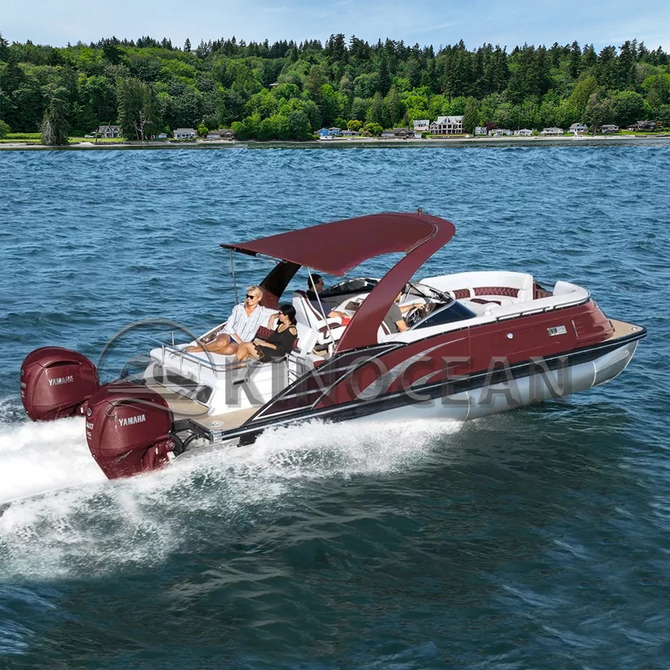 Customizable Luxury Poontoon Boat Fiberglass Sailing Yacht for Fishing and Floating Welded Sport Boat Join the Revolution!